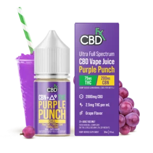 CBDfx CBN + Delta‑9 THC Vape Juice – Purple Punch