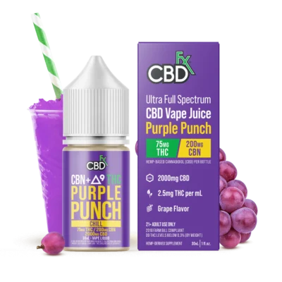 CBDfx CBN + Delta‑9 THC Vape Juice – Purple Punch